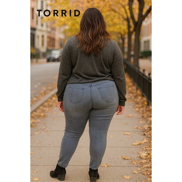 Torrid Gray Denim Jeggings Sz. 16 - Picture 2 of 8